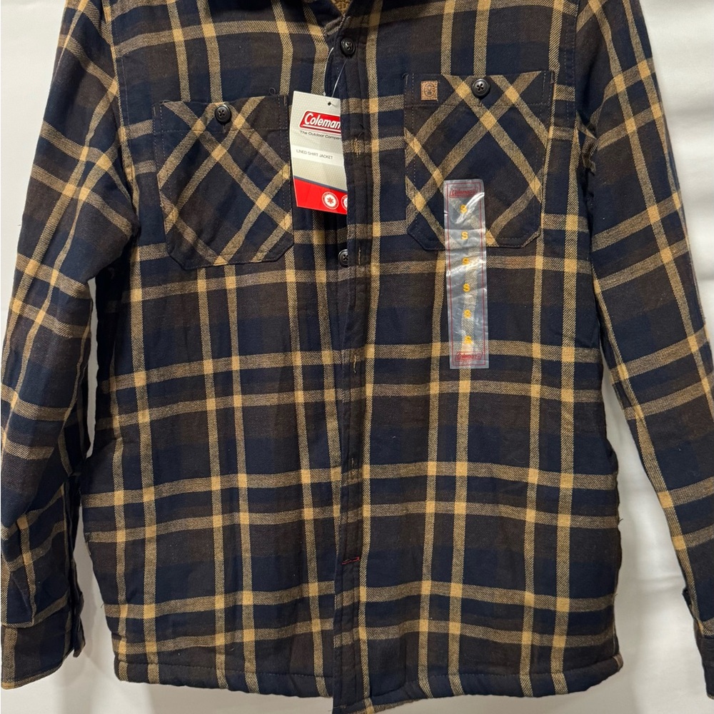 Coleman Men’s Fleece Lined Jacket - Navy and Tan